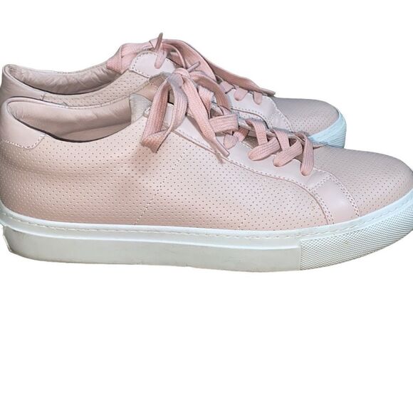 Greats Brooklyn blush royale perforated 7 made in Italy pink sneakers - Picture 1 of 8